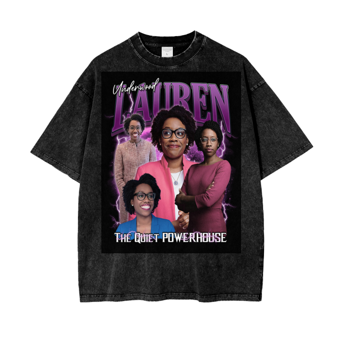 Rep. Lauren Underwood Acid Wash Oversize T-Shirt