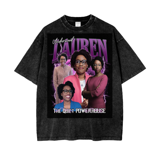 Rep. Lauren Underwood Acid Wash Oversize T-Shirt