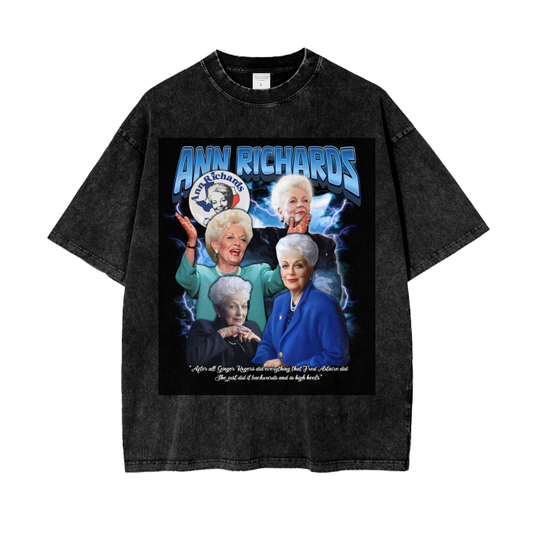 Governor Ann Richards Acid Wash Oversize T-Shirt