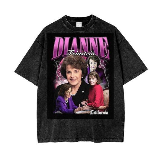 The Lioness of the Senate Dianne Feinstein Acid Wash Oversize T-Shirt