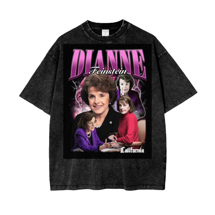 The Lioness of the Senate Dianne Feinstein Acid Wash Oversize T-Shirt