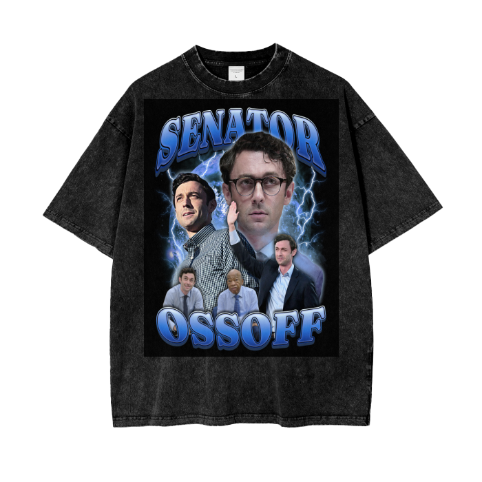 Senator Jon Ossoff Acid Wash Oversize T-Shirt