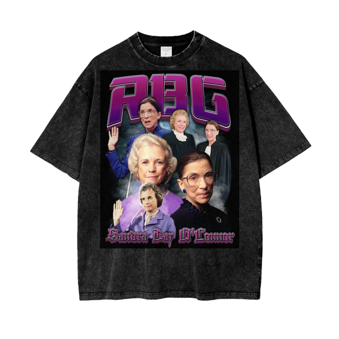 Sisters in Law RBG and Sandra Day O'Connor Acid Wash Oversize T-Shirt