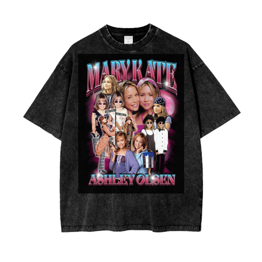 Mary Kate and Ashley Olsen Acid Wash Oversize T-Shirt