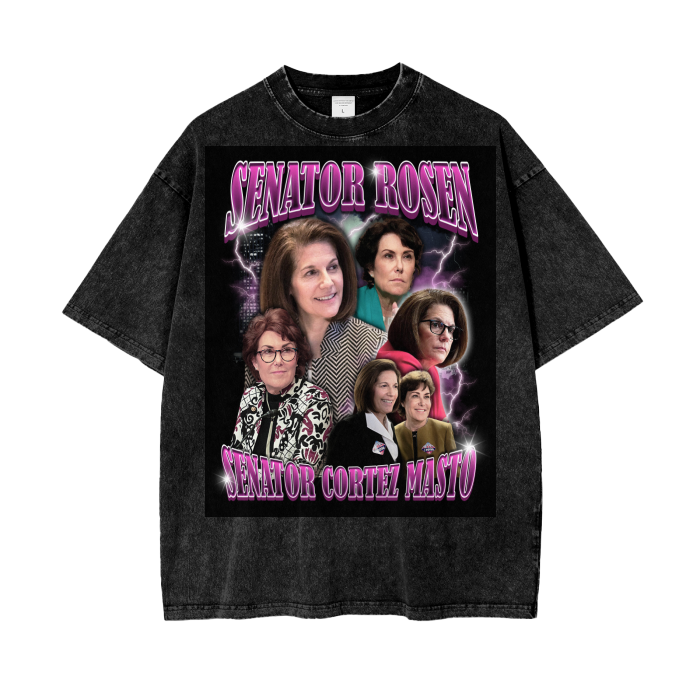 Senator Rosen and Cortez Masto Acid Wash Oversize T-Shirt